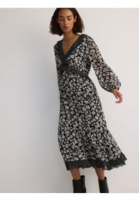 Reserved - Szyfonowa sukienka z falbanami - wielobarwny. Materiał: szyfon #1