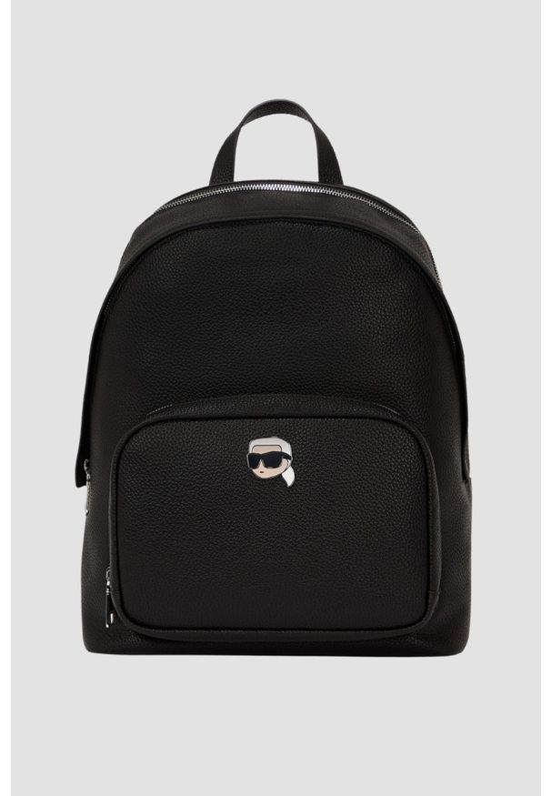 Karl Lagerfeld - KARL LAGERFELD Czarny plecak Ikon Pebble Md Backpack. Kolor: czarny