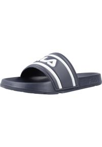 Klapki Fila Model Morro Bay Kolor Niebieski. Okazja: na plażę. Zapięcie: bez zapięcia. Kolor: biały, niebieski, wielokolorowy. Materiał: materiał, syntetyk. Szerokość cholewki: normalna. Sport: turystyka piesza, pływanie, fitness