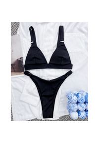 Intica - Strój kąpielowy z kółeczkami i regulowanymi ramiączkami na plażę i basen Shouko. Kolor: czarny. Materiał: tkanina