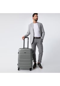 Wittchen - Średnia walizka z ABS-u żłobiona szara. Kolor: szary. Materiał: guma. Styl: klasyczny #3