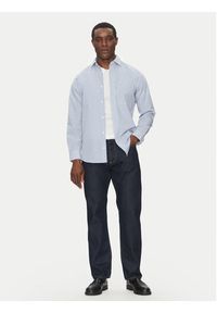 Calvin Klein Koszula Poplin Stripe L/S Shirt K10K114445 Niebieski Regular Fit. Kolor: niebieski. Materiał: bawełna #5
