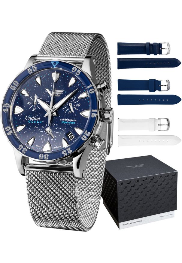 Zegarek damski Vostok Europe VK68-515A756B srebrny. Kolor: srebrny