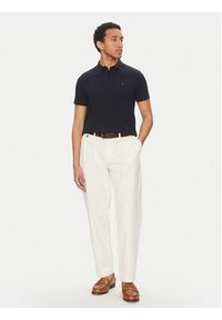 TOMMY HILFIGER - Tommy Hilfiger Polo Vertical MW0MW38951 Granatowy Regular Fit. Typ kołnierza: polo. Kolor: niebieski. Materiał: bawełna #4