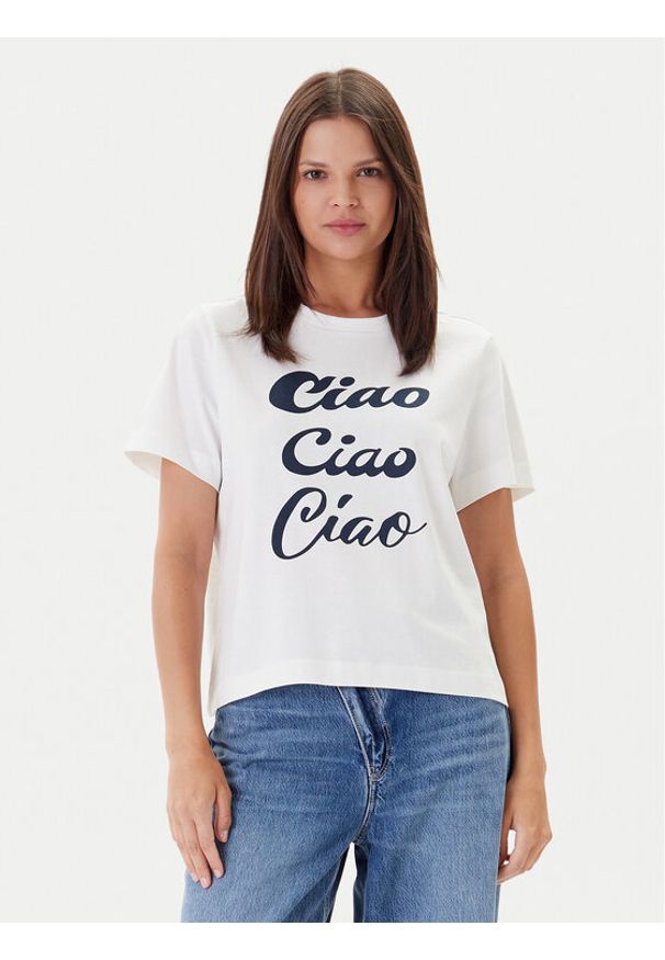 Vero Moda T-Shirt Sonna 10327143 Biały Regular Fit. Kolor: biały. Materiał: bawełna