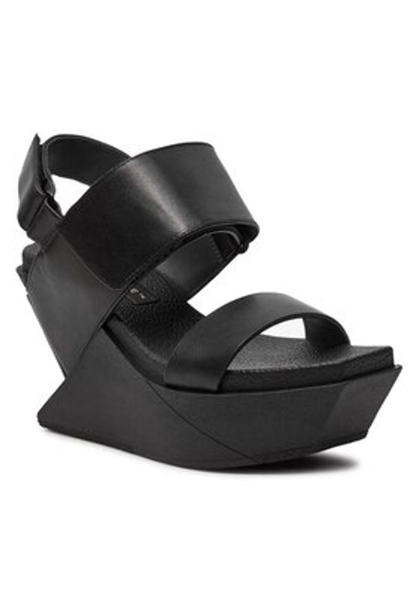 United Nude Sandały Delta Wedge Sandal 1041301162 Czarny. Kolor: czarny. Materiał: skóra