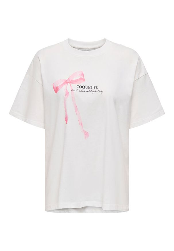 only - ONLY T-Shirt Vivvi 15346761 Biały Regular Fit. Kolor: biały. Materiał: bawełna