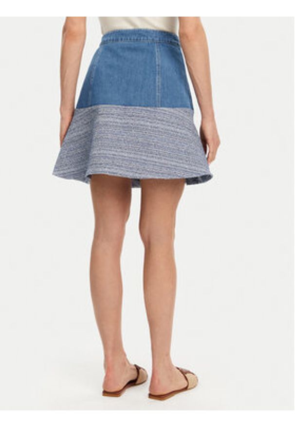 Guess Spódnica mini W5GD87 WH610 Niebieski Regular Fit. Kolor: niebieski. Materiał: bawełna