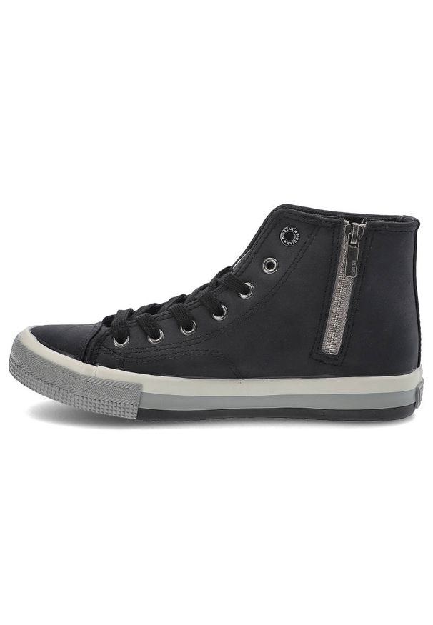 Big-Star - Czarne Sneakersy Big Star Damskie Wygodne Obuwie. Okazja: na co dzień. Wysokość cholewki: przed kolano. Zapięcie: sznurówki. Kolor: czarny. Materiał: guma, jeans, materiał. Szerokość cholewki: normalna