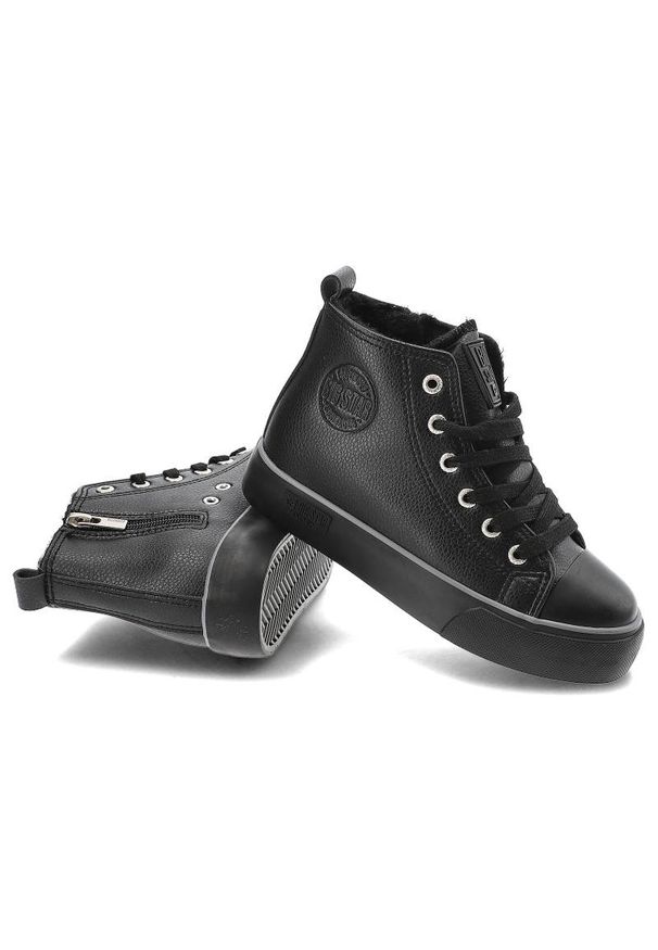 Big-Star - Czarne Sneakersy Big Star Ocieplane Buty Dziecięce. Kolor: czarny. Materiał: futro, skóra ekologiczna, syntetyk. Szerokość cholewki: normalna