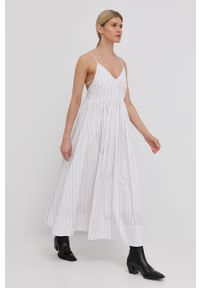 Birgitte Herskind sukienka kolor biały maxi rozkloszowana. Kolor: biały. Materiał: tkanina, bawełna. Długość rękawa: na ramiączkach. Typ sukienki: rozkloszowane. Długość: maxi