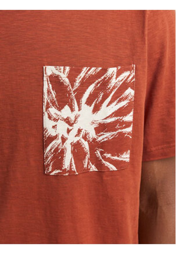 Jack & Jones T-Shirt Split 12272995 Brązowy Regular Fit. Kolor: brązowy. Materiał: bawełna