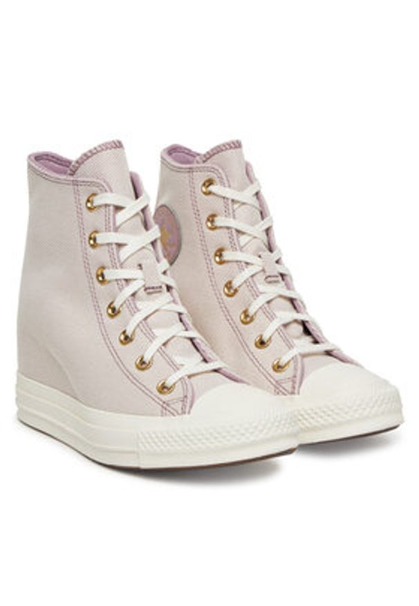 Converse Trampki Chuck Taylor All Star Wedge Platform Gold A12763C Różowy. Kolor: różowy. Materiał: materiał. Obcas: na platformie