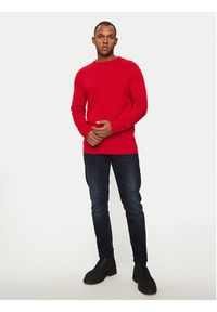 Bugatti Sweter 7400 65560B Czerwony Regular Fit. Kolor: czerwony. Materiał: wełna #4