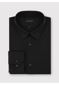 Pako Lorente - PAKO LORENTE - Czarna dzianinowa koszula męska. Typ kołnierza: kołnierzyk klasyczny. Kolor: czarny. Materiał: dzianina. Długość rękawa: długi rękaw. Długość: długie #4