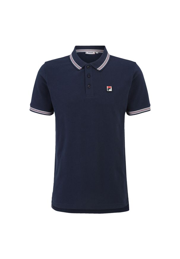 Polo Fila Lubbeek. Typ kołnierza: polo. Kolor: czerwony, niebieski, wielokolorowy. Styl: sportowy