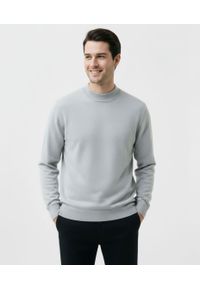 Półgolf, Prosty Krój, Klasyczny, Elegancki, Męski -Brave Soul - Gołębi Kolor. Kolor: szary. Materiał: bawełna, akryl. Sezon: zima, jesień. Styl: elegancki, klasyczny #3