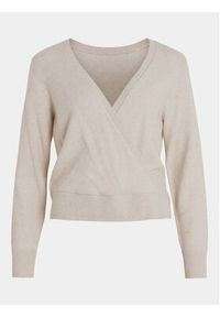 Vila Sweter Ril 14092042 Beżowy Regular Fit. Kolor: beżowy. Materiał: wiskoza #4
