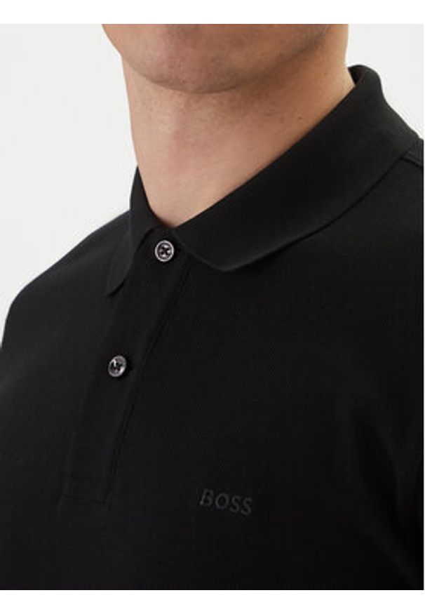 BOSS Polo Pallas 50553564 Czarny Regular Fit. Typ kołnierza: polo. Kolor: czarny. Materiał: bawełna