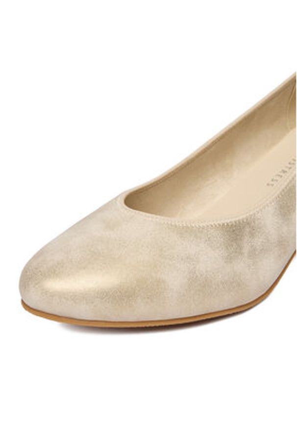 Rieker Czółenka 44650-91 Złoty. Kolor: złoty. Materiał: materiał