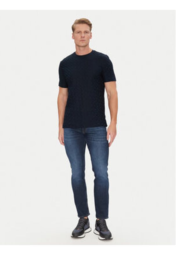 BOSS T-Shirt H-Thompson 80 50537131 Granatowy Regular Fit. Kolor: niebieski. Materiał: bawełna