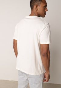 Born2be - Jasnobeżowa Koszulka T-shirt z Bawełny z Ozdobnym Nadrukiem Daphileia. Okazja: na co dzień. Kolor: beżowy. Materiał: bawełna. Długość: krótkie. Wzór: nadruk. Styl: casual #5