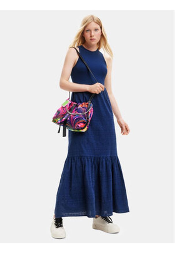 Desigual Sukienka codzienna 23SWVW84 Granatowy Regular Fit. Okazja: na co dzień. Kolor: niebieski. Materiał: wiskoza. Typ sukienki: proste. Styl: casual