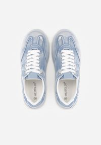 Born2be - Niebieskie Sneakersy na Grubej Podeszwie Ozdobione Denimem Eriphithea. Okazja: na co dzień. Kolor: niebieski. Materiał: denim. Wzór: aplikacja #9