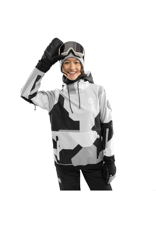 SIROKO - Kurtka snowboardowa damska W1-W Tibet. Kolor: wielokolorowy, czarny, szary. Materiał: softshell, materiał. Sport: snowboard