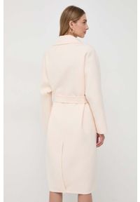 Elisabetta Franchi płaszcz wełniany kolor różowy przejściowy. Kolor: różowy. Materiał: wełna. Styl: klasyczny #5