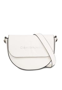 Calvin Klein Jeans Torebka Sculpted Saddle Bag22 Mono K60K611223 Biały. Kolor: biały. Materiał: skórzane #1