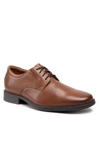 Półbuty Clarks Tilden Plain 261300977 Dark Tan Leather. Kolor: brązowy