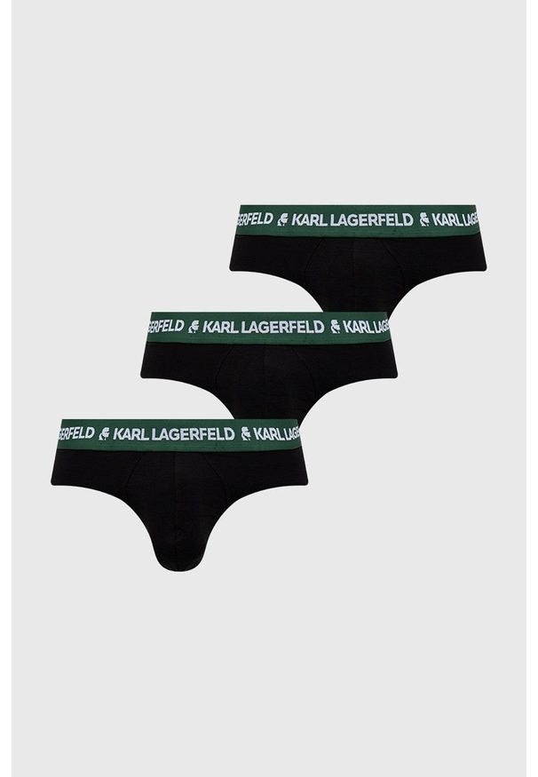 Karl Lagerfeld slipy (3-pack) 220M2121.61 męskie kolor zielony. Kolor: zielony. Materiał: bawełna