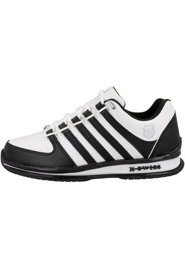 Buty do chodzenia męskie K-Swiss Rinzler. Zapięcie: sznurówki. Kolor: biały. Materiał: guma, tkanina, skóra. Szerokość cholewki: normalna. Sport: turystyka piesza