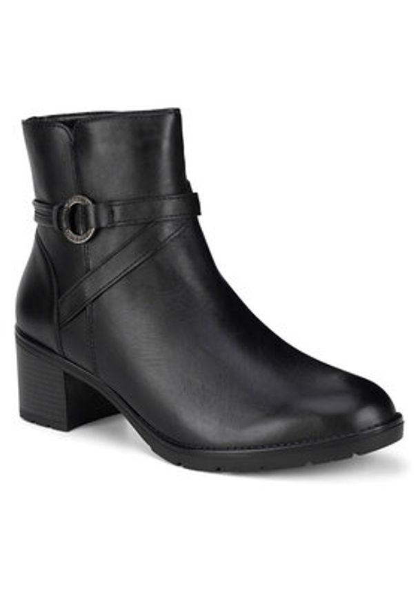 Remonte Botki D2A73-00 Czarny. Kolor: czarny. Materiał: skóra