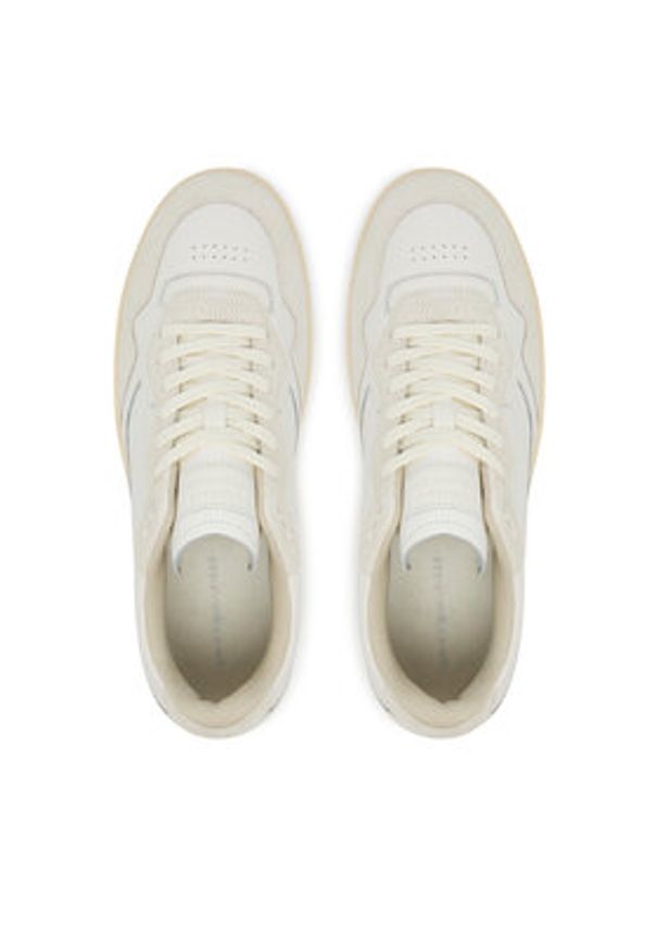 TOMMY HILFIGER - Tommy Hilfiger Sneakersy Th Basket Better Mix FM0FM05520 Écru. Materiał: skóra