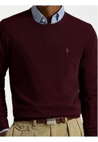 Polo Ralph Lauren Sweter 710974148008 Bordowy Regular Fit. Typ kołnierza: polo. Kolor: czerwony. Materiał: wełna #4