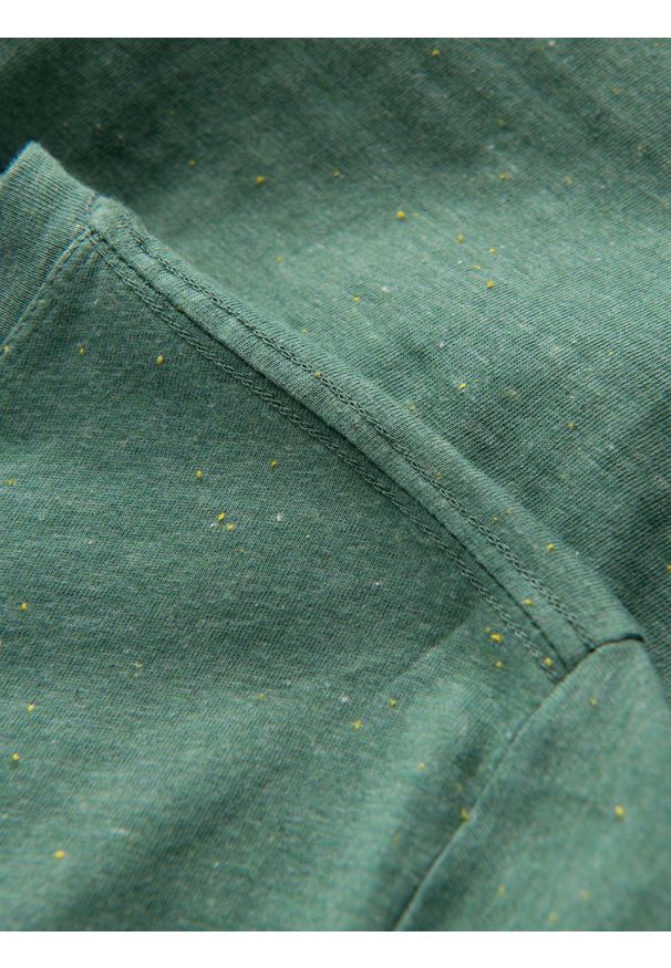 Ombre Clothing - T-shirt męski z ozdobnym efektem confetti - zielony V4 OM-TSCT-0178 - XXL. Okazja: na co dzień. Kolor: zielony. Materiał: bawełna. Wzór: jednolity. Styl: casual