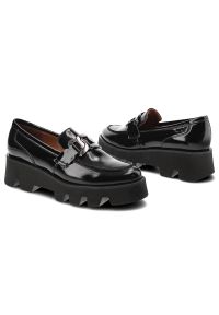 Czarne Półbuty Karino Eleganckie Skórzane Buty. Zapięcie: bez zapięcia. Kolor: czarny. Materiał: skóra. Szerokość cholewki: normalna. Obcas: na obcasie. Styl: elegancki. Wysokość obcasa: średni #3