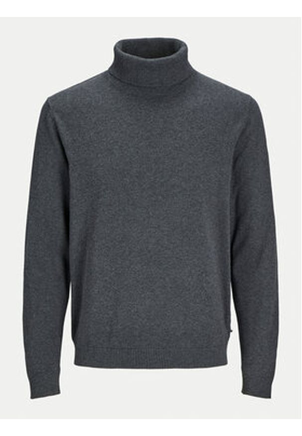 Jack & Jones Golf Basic 12258051 Szary Regular Fit. Typ kołnierza: golf. Kolor: szary. Materiał: bawełna