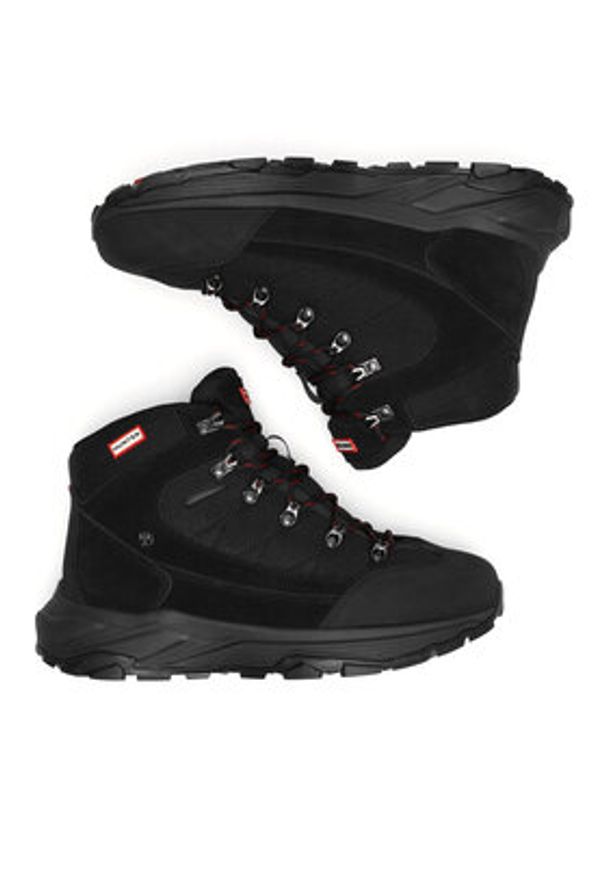 Hunter Trekkingi H1-060 Czarny. Kolor: czarny. Materiał: skóra. Sport: turystyka piesza