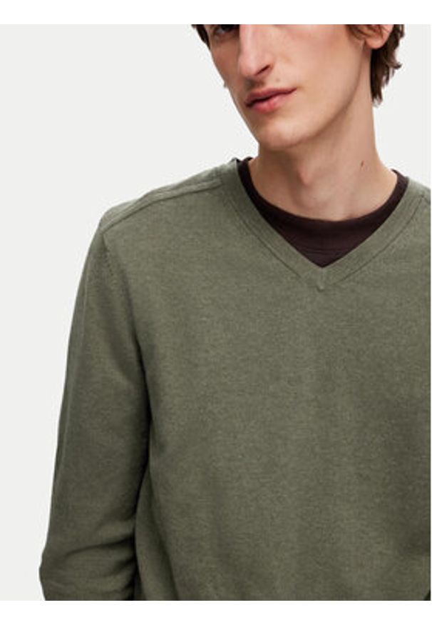 Selected Homme Sweter 16090147 Zielony Regular Fit. Kolor: zielony. Materiał: bawełna