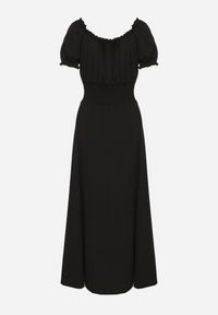 Born2be - Czarna Sukienka Ozdobiona Bufkami Dolinossa. Okazja: na co dzień. Kolor: czarny. Wzór: aplikacja. Sezon: lato. Styl: casual #6