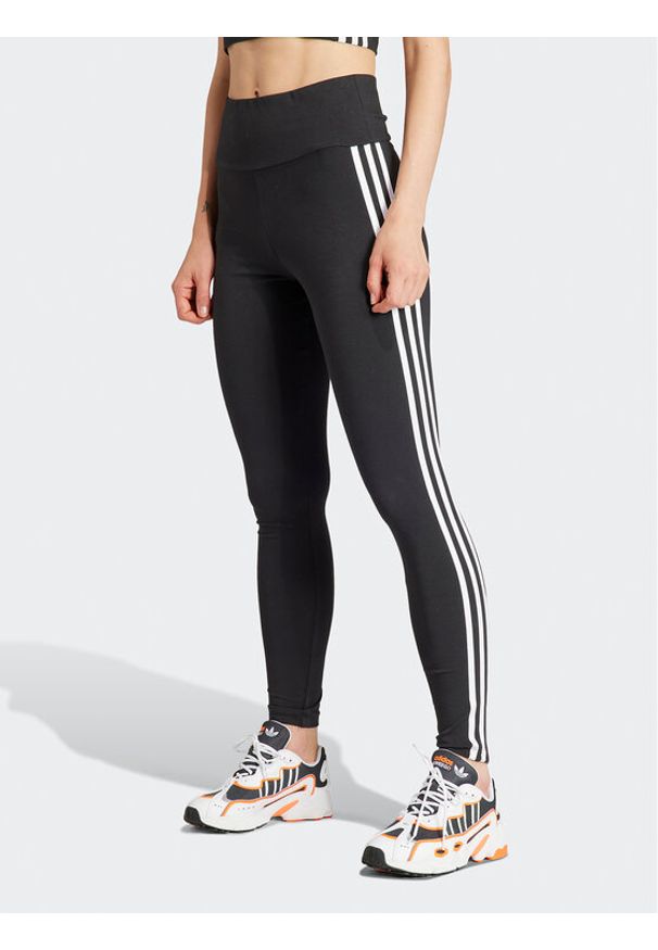 Adidas - adidas Legginsy 3-Stripes IP2968 Czarny Slim Fit. Kolor: czarny. Materiał: bawełna
