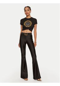Just Cavalli T-Shirt 77PAHE24 Czarny Slim Fit. Kolor: czarny. Materiał: bawełna