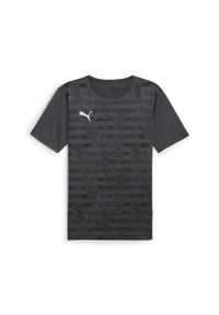 Puma - Męska koszulka z grafiką individualRISE PUMA Asphalt Gray. Kolor: szary