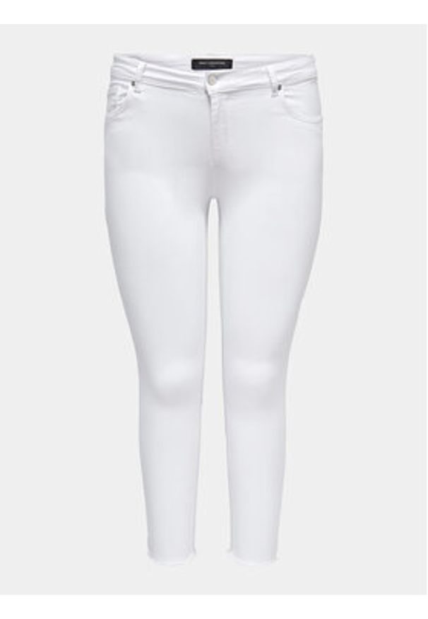 ONLY Carmakoma Jeansy Willy 15176825 Biały Skinny Fit. Kolor: biały
