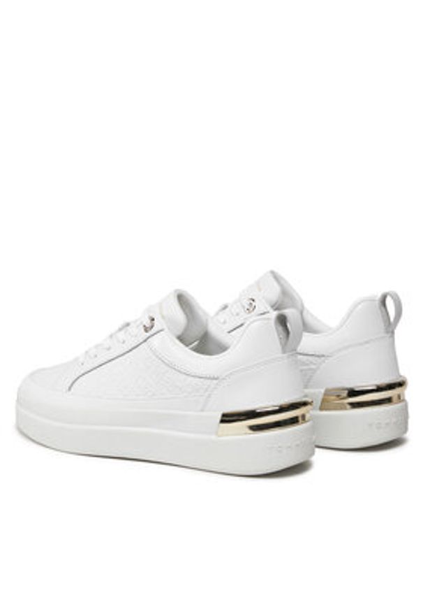 TOMMY HILFIGER - Tommy Hilfiger Sneakersy Lux Court Sneaker Monogram FW0FW07808 Biały. Kolor: biały. Materiał: skóra