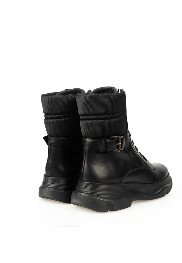 Geox Botki "Macaone" | D04L0C 043FU | Macaone | Kobieta | Czarny. Zapięcie: klamry. Kolor: czarny. Materiał: skóra, tkanina