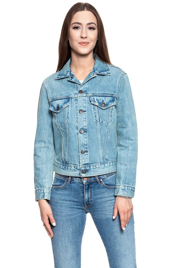Levi's® - LEVI’S JAPAN BOYFRIEND TRUCKER JACKET DAMSKA KURTKA JEANSOWA JEANS DŻINSOWA BLUE 275500018. Materiał: jeans